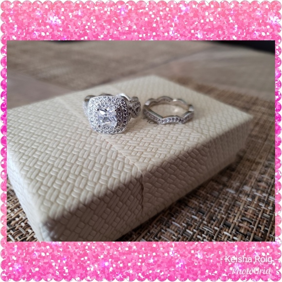 💥FLASH SALE💥FIRM ❤18K White Gold Filled 2Pc❤ - Picture 4 of 5